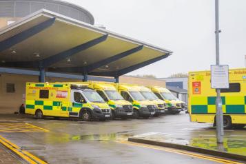 Ambulances waiting at Queen's Hospital