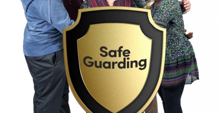 people with a safeguarding shield