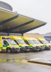 Ambulances waiting at Queen's Hospital